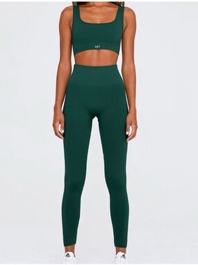 SET active emerald green leggings set small